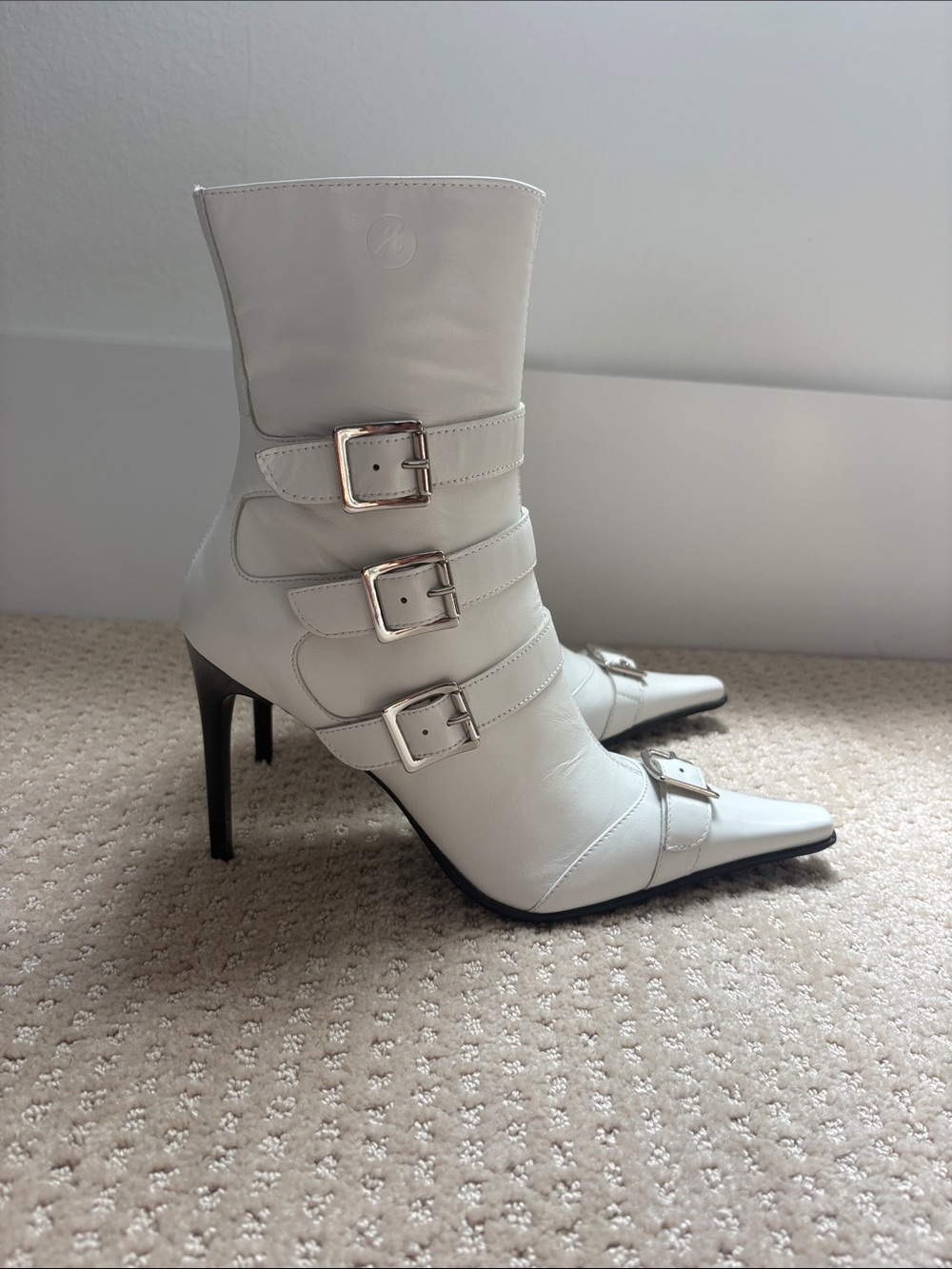 Bronx Helene White Moto Boots